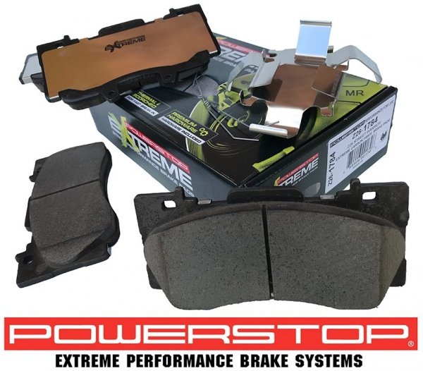 Przednie klocki + WIERCONE tarcze hamulcowe 352mm POWERSTOP Ford Mustang 2015-