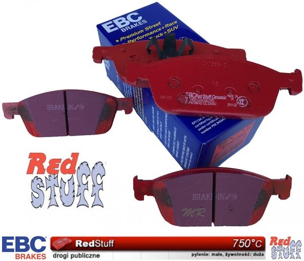 Przednie CERAMICZNE klocki RedStuff + NAWIERCANE NACINANE tarcze hamulcowe 320mm EBC seria GD Ford Escape AWD 2013-