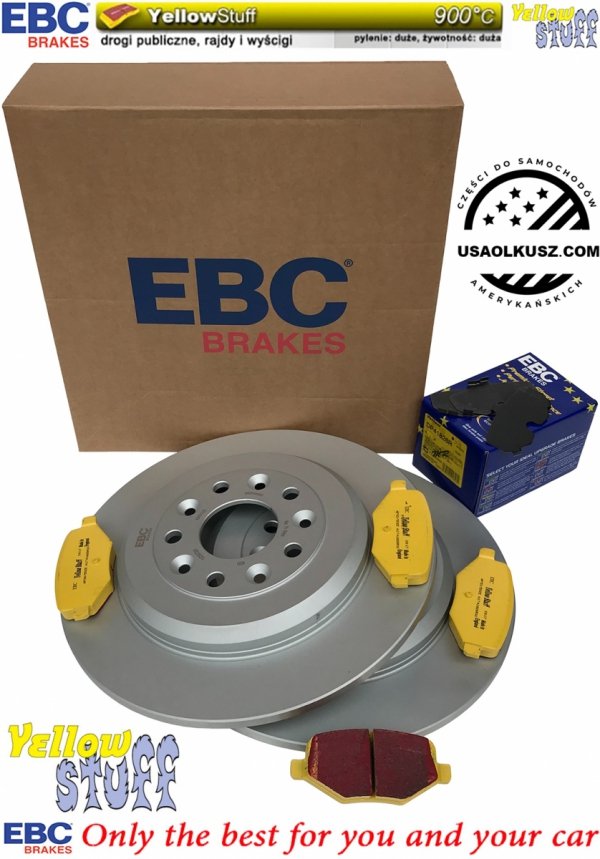 Tylne klocki YellowStuff + tarcze hamulcowe 330mm EBC seria Premium Ford Explorer 2011-2019