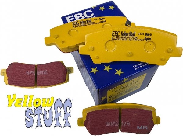 Tylne klocki YellowStuff + tarcze hamulcowe 320mm EBC seria PREMIUM Ford Mustang 2015-