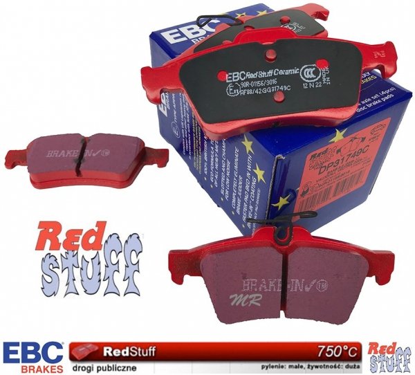 Tylne CERAMICZNE klocki hamulcowe EBC RedStuff Ford Kuga 2013-2016