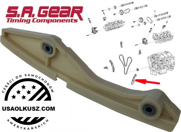 Prowadnica lewa dolna głównego łańcucha rozrządu silnika Ford F-150 F150  V6 Naturally Aspirated 2011-2017