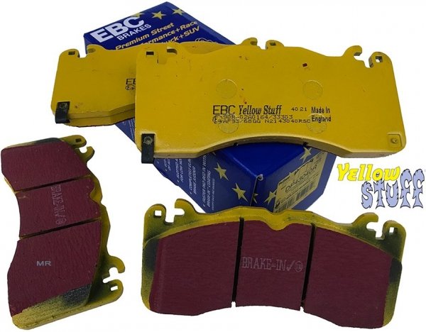 Przednie klocki YellowStuff + tarcze hamulcowe EBC seria USR Ford Mustang 5,0 V8 2015-