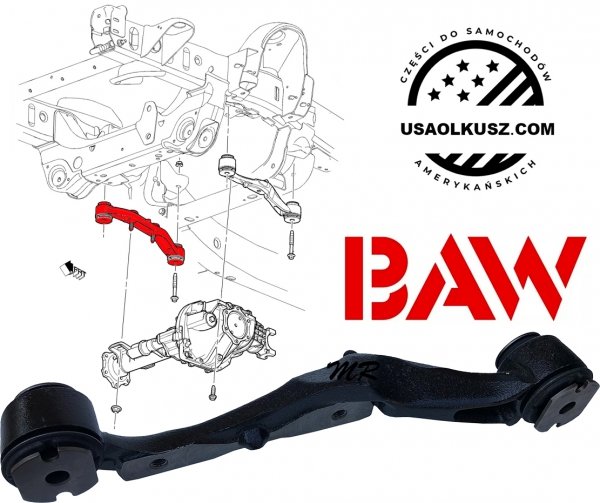 Wspornik mocowanie przedniego mostu prawe GMC Sierra 1500 2007-2019