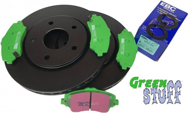 Przednie klocki GreenStuff + tarcze hamulcowe 302mm EBC seria Premium Fiat Freemont -2012