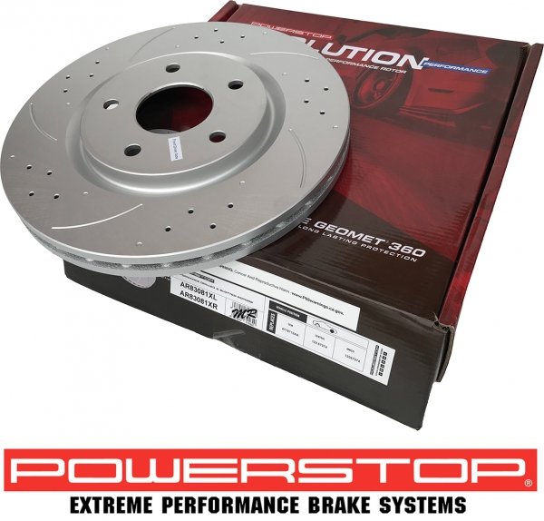 Przednia WIERCONA nacinana tarcza hamulcowa 330mm POWERSTOP Volkswagen Routan 2012-