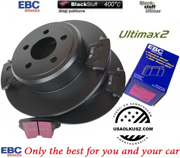 Tylne klocki Ultimax2 + NIE WENTYLOWANE tarcze hamulcowe EBC seria PREMIUM Lancia Thema 3,6 V6