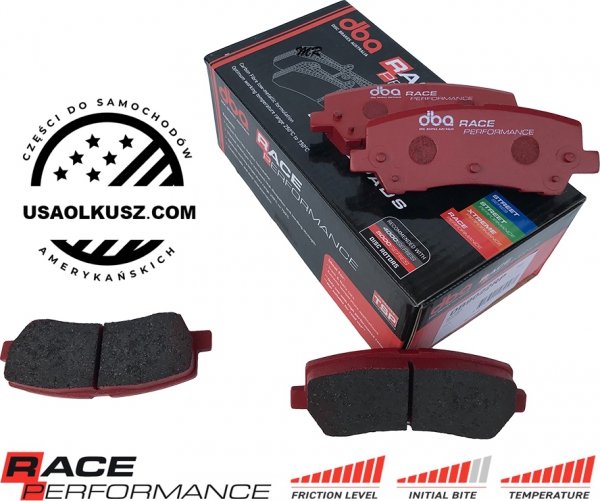 Tylne klocki RACE PERFORMANCE + pływające dwuczęściowae tarcze hamulcowe 330mm DBA seria 5000 T3 Ford Mustang 2015-