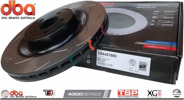 Przednie klocki RACE PERFORMANCE + tarcze hamulcowe DBA seria 4000 T3 Ford Mustang 5,0 V8 2015-