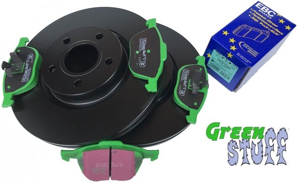 Przednie klocki GreenStuff + tarcze hamulcowe 300mm EBC seria Premium Ford Escape FWD 2013-2019