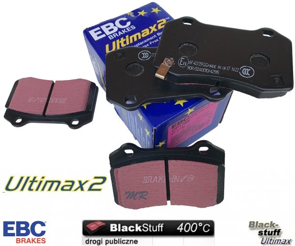 Tylne klocki Ultimax2 + NACINANE tarcze hamulcowe EBC seria USR Jeep Grand Cherokee SRT / Trackhawk