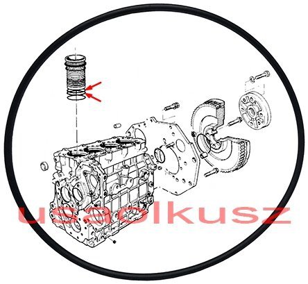 Oring uszczelniacz tulei cylindra 2,50mm Chrysler Voyager 2,5 CRD 46320532A