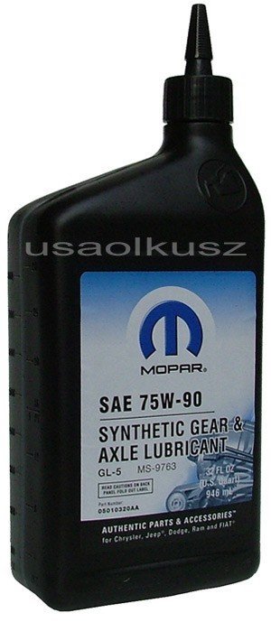 Oryginalny olej PTU 75W90 GL5 MOPAR MS-9763 Jeep Cherokee KL AWD 2014-