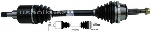 Prawa półoś napędowa skrzyni AXOD Mercury Sable 1986-2005