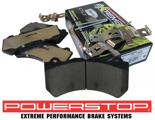 Przednie klocki Z26 EXTREME + rotory tarcze hamulcowe POWERSTOP Dodge Challenger SRT Hellcat Demon 2015-2020