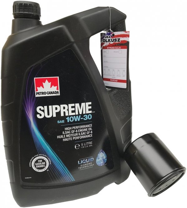 Filtr oleju oraz olej SUPREME 10W30 Plymouth Voyager 2,0 / 2,4 16V