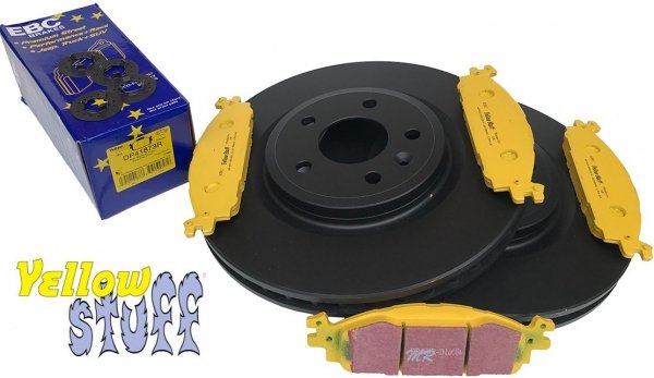 Przednie klocki YellowStuff + tarcze hamulcowe 325mm EBC seria Premium Ford Explorer 2011-2019