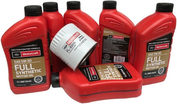 Oryginalny filtr oraz olej silnikowy Motorcraft 5W30 Full Synthetic Mazda Tribute 3,0 V6 -2008