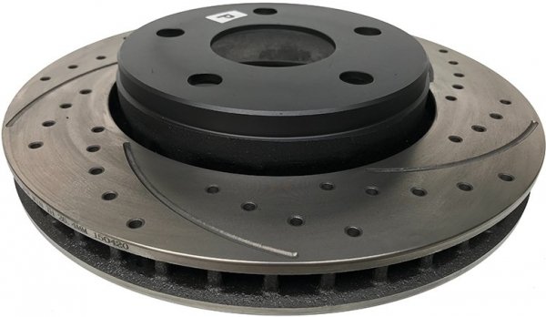 Przednia WIERCONA nacinana tarcza hamulcowa Jeep Wrangler JK 2007-2018