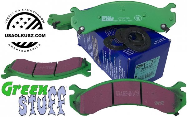 Przednie klocki GreenStuff + NACINANE tarcze hamulcowe EBC seria USR GMC Yukon XL 2500 2000-2013