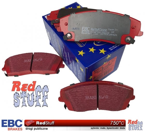 Przednie CERAMICZNE klocki RedStuff + WIERCONE NACINANE tarcze hamulcowe 320mm EBC seria GD Dodge Magnum RWD V6