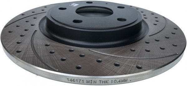 Tylne klocki + WIERCONE nacinane tarcze hamulcowe 328mm BLACK RAM Cargo Van