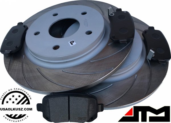Tylne klocki + NACINANE tarcze hamulcowe 305mm ATM SLOTTED Chrysler Voyager Town Country 2008-