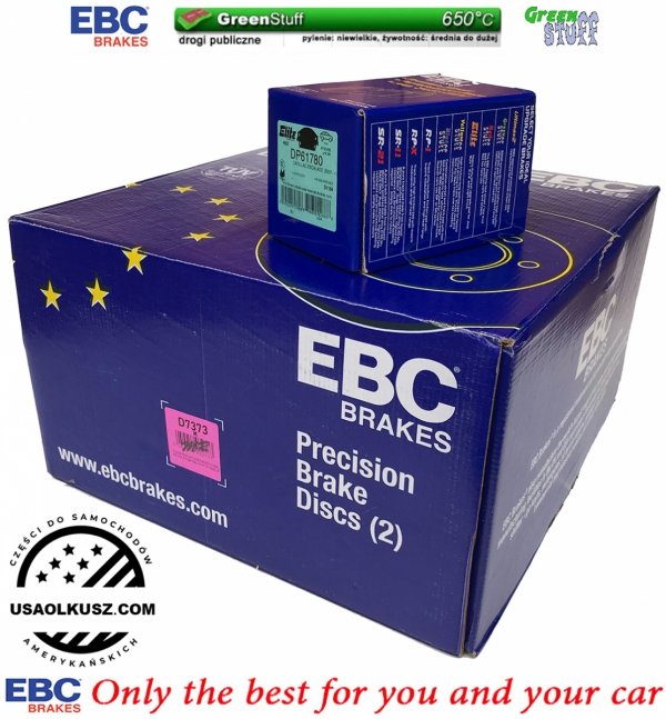 Tylne klocki GreenStuff + tarcze hamulcowe EBC seria PREMIUM GMC Yukon 2007-2020