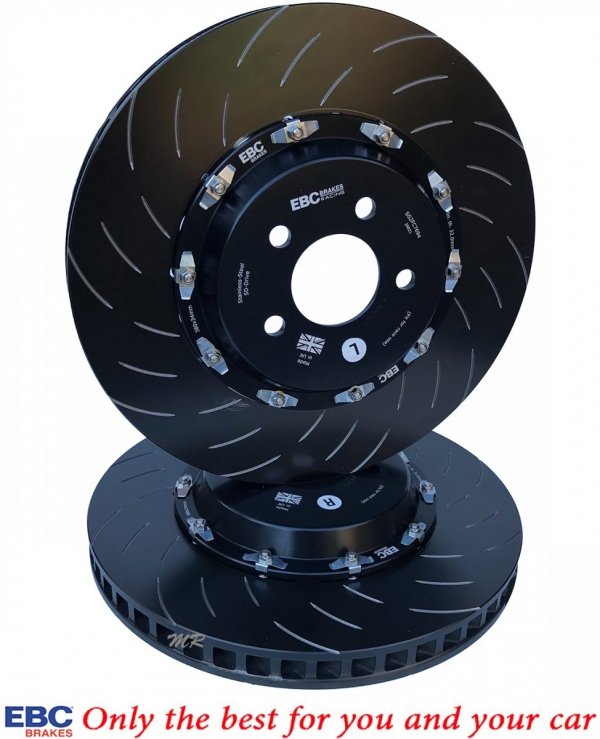 Przednie klocki YellowStuff + SPORTOWE PŁYWAJĄCE tarcze EBC seria SG Racing Ford Mustang 5,0 V8 2015-