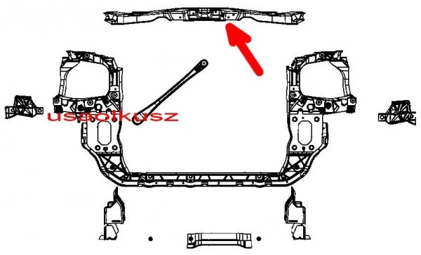 Górna część obudowy chłodnicy pasa przedniego Volkswagen Routan