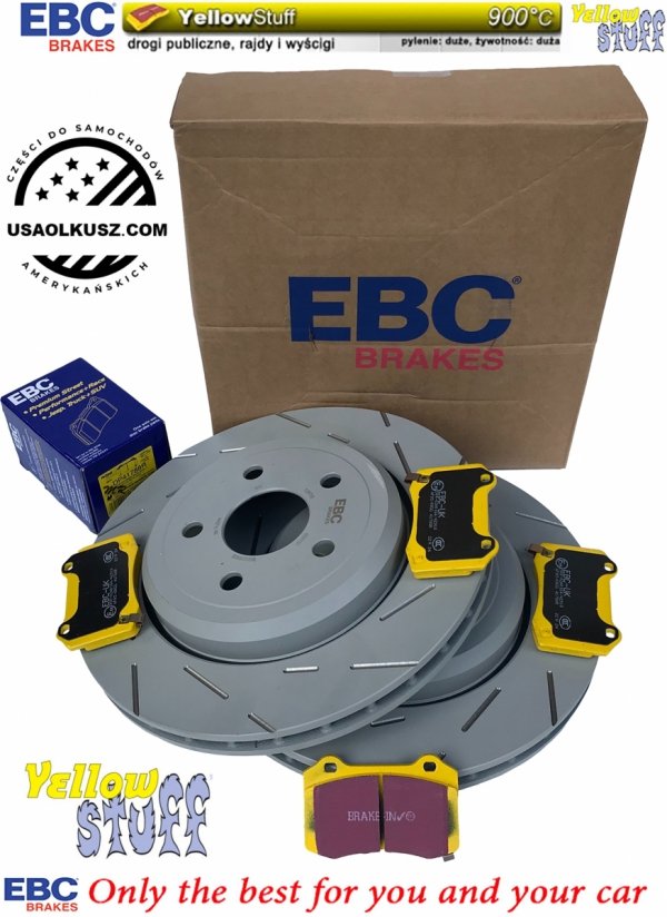 Tylne klocki YellowStuff + NACINANE tarcze hamulcowe EBC seria USR Jeep Grand Cherokee SRT / Trackhawk
