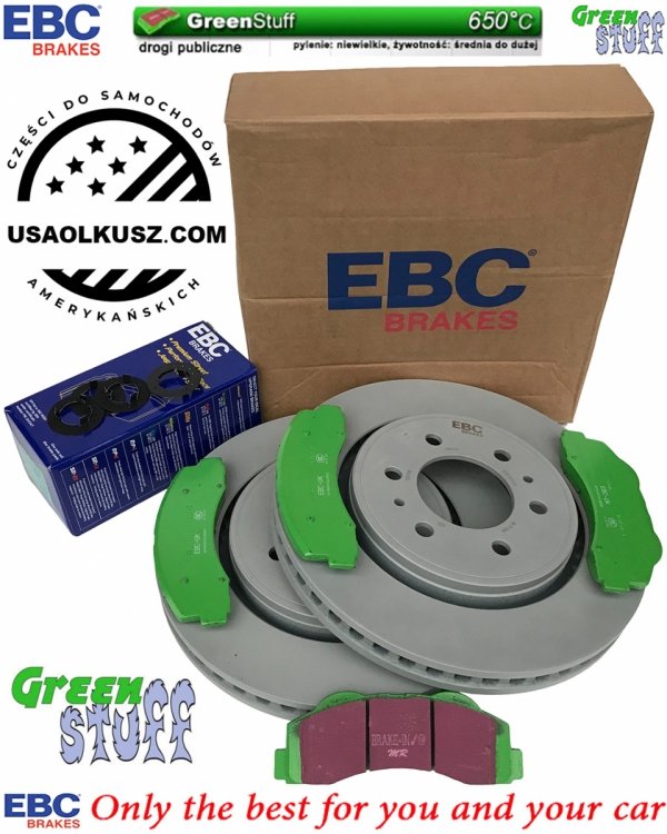 Przednie klocki GreenStuff + tarcze hamulcowe EBC seria Premium Ford Expedition 2011-2021