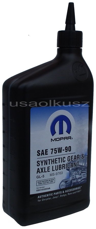 Oryginalny olej PTU 75W90 GL5 MOPAR MS-9763 Jeep Cherokee KL AWD 2014-