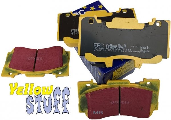 Przednie klocki YellowStuff + NAWIERCANE NACINANE tarcze hamulcowe 352mm EBC seria GD Ford Mustang 2015-