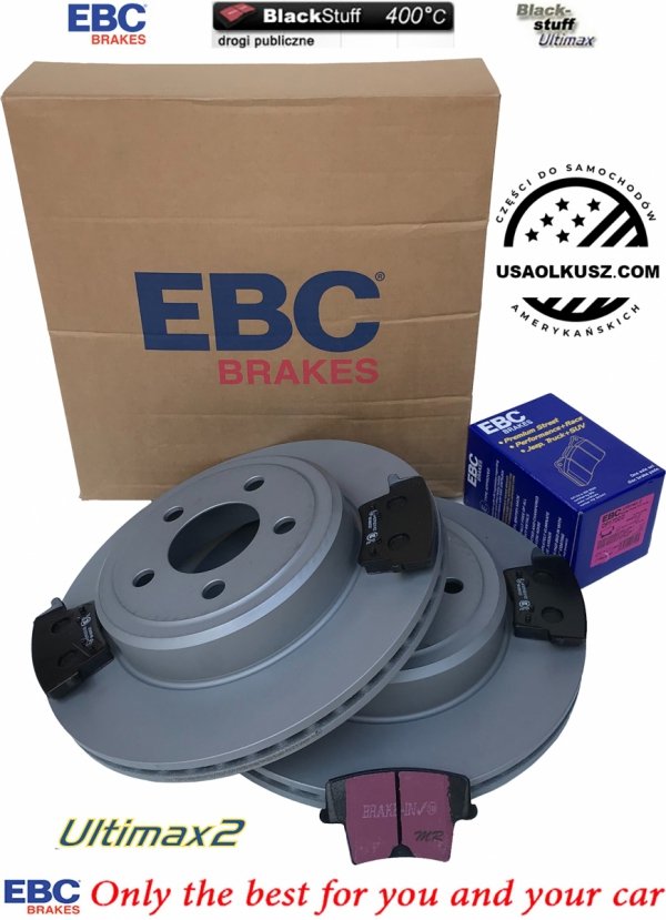 Tylne klocki Ultimax2 + WENTYLOWANE tarcze hamulcowe EBC seria PREMIUM Lancia Thema