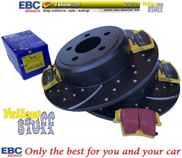 Tylne klocki YellowStuff + WIERCONE NACINANE tarcze hamulcowe EBC seria GD Dodge Charger