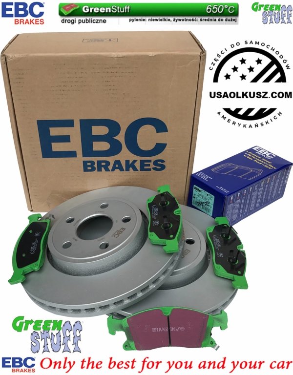 Przednie klocki GreenStuff + tarcze hamulcowe 330mm EBC seria Premium Dodge Durango 3,6 V6 2011-2020
