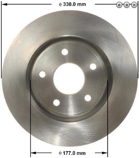 Oryginalna MOPAR tarcza hamulcowa przednia 330mm Dodge Caravan 2012-