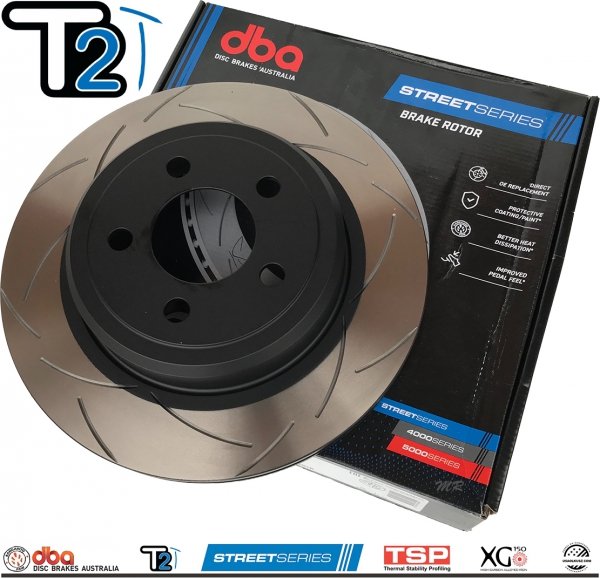 Tylne klocki + WENTYLOWANE tarcze hamulcowe 320mm DBA STREET SERIES T2 Dodge Challenger