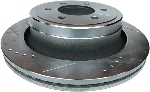 Tylne klocki Z36 + WIERCONE tarcze hamulcowe 6 szpilek manualny ręczny POWERSTOP Ford F-150 F150 2012-