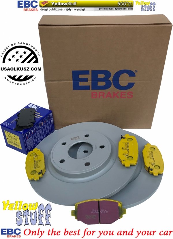 Tylne klocki YellowStuff + tarcze hamulcowe 328mm EBC seria Premium Chrysler Voyager Town Country 2012-