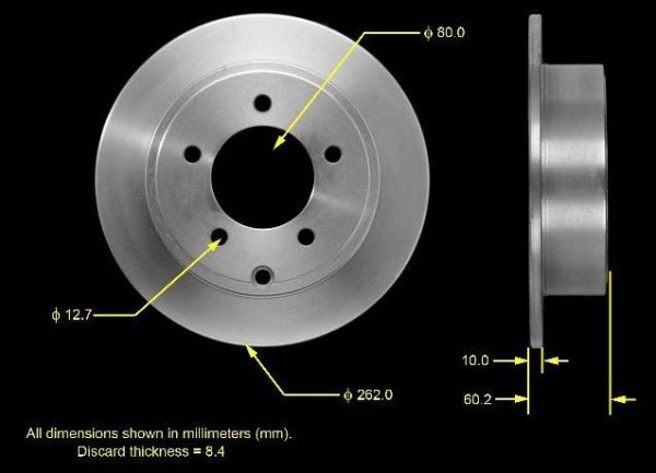 Tarcza hamulcowa tylna 262mm MOPAR Jeep Patriot