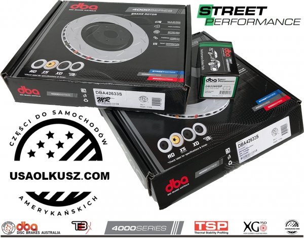 Tylne klocki STREET PERFORMANCE + tarcze hamulcowe 350mm DBA seria 4000 T3 Jeep Grand Cherokee SRT / Trackhawk