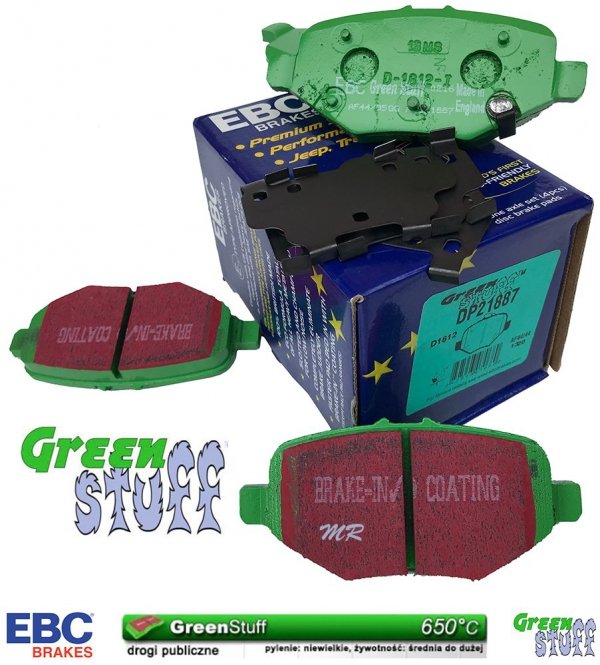 Tylne klocki hamulcowe do tarcz 345mm EBC GreenStuff Ford Flex 2012-