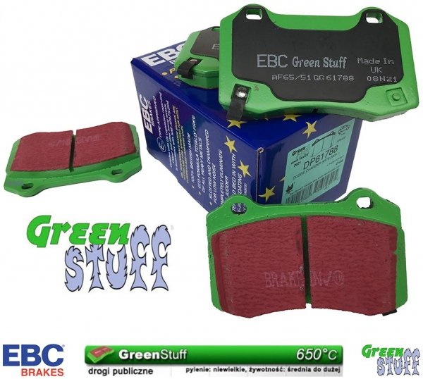 Tylne klocki GreenStuff + tarcze hamulcowe 350mm EBC seria PREMIUM Dodge Magnum SRT-8 6,1 V8