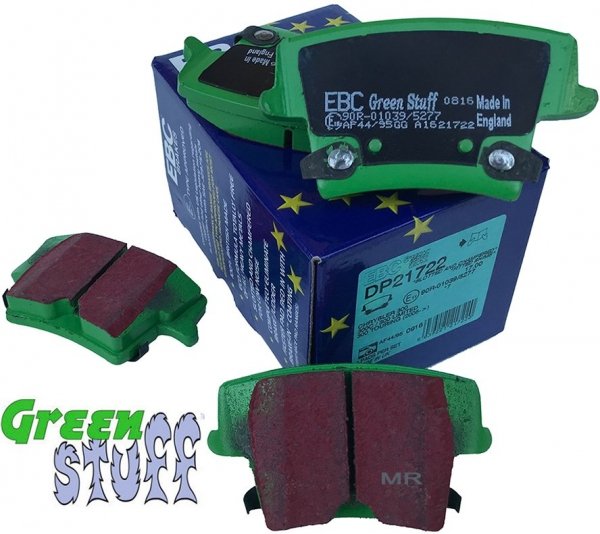 Tylne klocki GreenStuff + WIERCONE NACINANE WENTYLOWANE tarcze hamulcowe EBC seria GD Lancia Thema