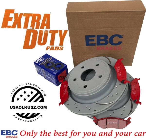 Tylne klocki EXTRA DUTY ED+ + nawiercone nacinane tarcze hamulcowe EBC seria GD Chrysler Aspen