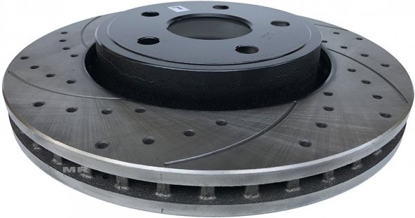 Klocki + wiercone tarcze hamulcowe przednie Jeep Commander