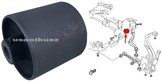 Tuleja przedniego dolnego wygiętego wahacza Lincoln MKZ -2012