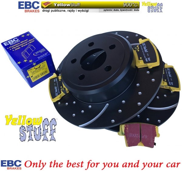 Tylne klocki YellowStuff + WIERCONE NACINANE tarcze hamulcowe EBC seria GD Dodge Magnum